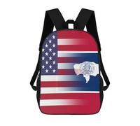 Diaria Mochilas Instituto Bandera del Estado De Wyoming, EE. UU. Bolsa para Portátil Estampado Tipo Casual Bolsas para Mujeres, Trabajo, Adolescente, 42X32X14Cm