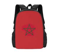 Diaria Mochilas Instituto Impresión De La Bandera De Marruecos Bolsa De Deporte Casual Mochila Universidad para Mujeres, Gimnasio, Escuela, 42X32X14Cm