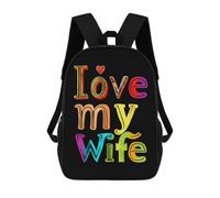 Diaria Tipo Casual Bolsas Amo A Mi Esposa Bolso Mochilas Poliéster Mochilas Escolares para Mujeres, Viajes, Escuela, 42X32X14Cm