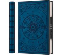 Diario A5 con cierre de combinación y plano de 180°, de piel PU suave con diseño de signo zodiacal - Ideal para adultos, mujeres, hombres y adolescentes, para mayor privacidad - Azul pavo real