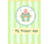 Diario bebe primer año. Vacunas, control médico, notas, separación mensual, etc. Medidas 8,25 x 11 pulgadas: Agenda en gama de colores verdes, con motivos de plantas y animales de la selva. Tapa dura
