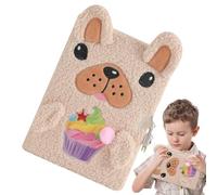 Diario bloqueado - Diario de cachorros de felpa Lindo cuaderno con cerradura y llave para niñas Libro de escritura secreto de mujeres | funda de felpa para perros Planificador diario privado portátil