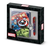 Marvel Los Vengadores Battle-Pack de Diario A5 + Bolígrafo de 6 Colores, Azul