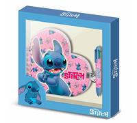 Disney Lilo y Stitch Surprise-Pack de Diario Corazón + Bolígrafo de 6 Colores, Azul
