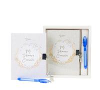 Diario comunión niña niño, Bolígrafo Mágico, Libro Recuerdo Mi Primera Comunión con Candado y Llave, Detalles comunión, Recuerdos comunión, Regalantes (Niño)