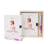 Diario comunión niña niño, Bolígrafos Multifunción, Libro Recuerdo Mi Primera Comunión con Candado y Llave, Detalles comunión, Recuerdos comunión, Regalantes (Niña)