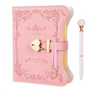 Diario con candado B6, cuaderno con cerradura con llave, 360 páginas, diario de escritura con tapa de poliuretano, diario para adolescentes, mujeres y adultos, regalo para uso diario y vacaciones