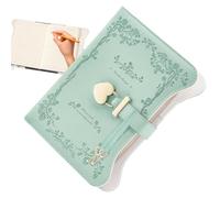 Diario con candado,Diario con candado - Cuaderno de tapa dura de cuero PU B6 con cerradura y llave - 360 páginas, cuaderno recargable, diario secreto para mujeres y niñas, organizadores personales