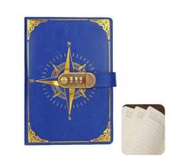 Diario con Candado Libreta de contraseñas retro A5 con candado, libreta diario, cuaderno creativo, brújula viajero, libro mano, bloc notas for estudiantes, papelería for tomar secretas(Color 4)