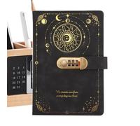 Diario con cerradura, cuaderno de planificación A5 con cierre seguro | Diario privado y diario de notas | Cuaderno de escritura de tapa dura para adultos, adolescentes, estudiantes, escritores, Fr