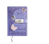 Diario Con Contraseña Cuaderno con contraseña Retro A5 bloqueo, diario grueso, manual de contabilidad, Bloc notas for estudiantes, carpeta diaria, papelería, regalo(B-135x200mm-line)