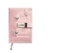 Diario Con Contraseña Cuaderno con contraseña Retro A5 bloqueo, diario grueso, manual de contabilidad, Bloc notas for estudiantes, carpeta diaria, papelería, regalo(A-135x200mm-line)