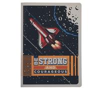Diario con las Escrituras Be Strong and Courageous Joshua 1:9, cuaderno grande de tapa dura, tema espacial