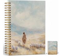 Diario cristiano - Regalos cristianos de Jesús para mujeres, cuadernos inspiradores de la Biblia para tomar notas, estudio bíblico, oración y notas de iglesia, cuaderno en espiral A5 (Jesús, azul y
