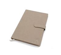 Diario Cuaderno de Cuero Sintético - A5 (Color Crema) - Elegante Libreta con hojas de líneas ideal para el trabajo, tomar apuntes, como agenda, apuntar ideas, etc.