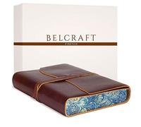 Diario / cuaderno de notas de cuero, modelo «Venecia Romántica», hecho a mano, estilo italiano clásico, con caja especial, 12 x 17 cm.