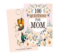 Diario de 100 preguntas, libro de cuentos para mamá, diario de 5.51 x 8.27 pulgadas con diseño cuidadoso, cuaderno de papel grueso, accesorio de escritura con páginas de larga duración, opción de