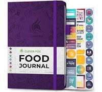 Diario de alimentos Clever Fox - planificador de comidas para rastrear la ingesta de calorías y nutrientes, se adhiere a una dieta saludable y logra objetivos de pérdida de peso, A5 - Morado