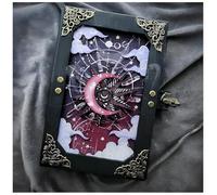 Diario de bruja hecho a mano con llave oculta, diario divertido de mago con un candado funcional, diario de hechizos de bruja con tercer ojo para hombres y mujeres (B)