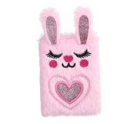 Diario de conejito de peluche, suave y difuminado, libro de escritura secreto brillante, bonito cuaderno personal, diario acogedor para niños para notas y pensamientos, para regalos de Navidad