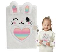 Diario de conejo, diario secreto de felpa para niñas,Cuaderno de felpa multiusos de 80 páginas - Cuaderno romántico de animales, suave al tacto, para notas, dibujos, diarios, secretos, deseos y garaba