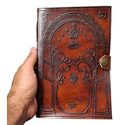 Diario de cuero marrón, puertas de Durin, Tolkien Lord of The Ring en relieve, cuaderno de libro de sombras