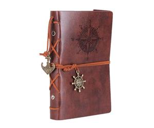 Diario de cuero - Páginas de carpeta recargables A6 Acabado vintage, Funciones de planificación de bocetos de escritura sistama de papel reutilizable, Organizador compacto | Notas de viaje Uso de la o