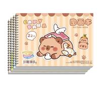 Diario de dibujo de doble bobina de 100 g/m², bloc de garabatos portátil para estudiantes y artistas, cuaderno profesional de bocetos