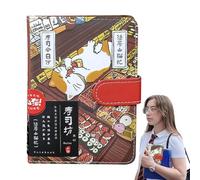 Diario de dibujos animados - 4.13 x 5.75 x 0.79 pulgadas Lindo cuaderno de dibujos animados de gato | Cuaderno magnético de la serie de diario de gatos | Bloc de notas de viaje para amantes de los