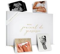 Diario de embarazo para ofrecer - Libro de embarazo de lujo para futuras madres - Cuaderno de embarazo incluye calendario, álbum de recortes, lista de verificación, organizador y libro de nacimiento