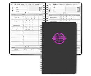 Diario de entrenamiento alemán con 186 ejercicios para tu entrenamiento de fuerza, libro de entrenamiento sin fechas A5, diario de fitness para entusiastas del fitness, libro de gimnasio, diario de