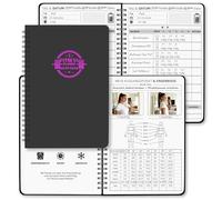 Diario de entrenamiento en alemán con 186 entrenamientos para tu entrenamiento de fuerza, libro de entrenamiento sin fechas, cubierta de plástico A5, resistente al sudor, diario de fitness para