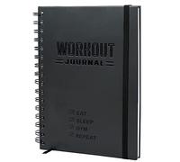 Diario de fitness de tapa dura para hombres y mujeres, tamaño A5 (5.7 x 8.3 pulgadas), libro de registro de entrenamiento resistente para rastrear el gimnasio y los entrenamientos en casa