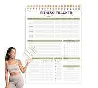 Diario de fitness para mujer, cuaderno de registro diario de ejercicio con páginas gruesas, rastreadores de dieta y entrenamiento para objetivos de bienestar y seguimiento del progreso, diario de