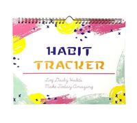 Diario de hábitos motivacionales, calendario de hábitos de encuadernación - Tabla de tareas semanales para adultos - Diario de hábitos diarios, semanales y mensuales sin fecha