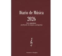 Diario de Música 2026: Con calendario, planificación de ensayos y pentagramas