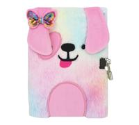 Diario de perro con cerradura para niñas, diario secreto rosa para niños, tapa dura, cuaderno de teñido anudado, regalo para escribir y dibujar