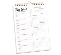 Diario de planificación de dietas en espiral con listas de arrancar y diseño compacto para gestionar la nutrición durante todo el año, bloc de planificación de comidas