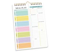 Diario de planificación de dietas en espiral con listas de arrancar y diseño compacto para gestionar la nutrición durante todo el año, bloc de planificación de comidas