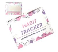 Diario de seguimiento semanal diario sin fecha, calendario de seguimiento de hábitos | Planificador de diario Habits Tracker con encuadernación en,Diario de seguimiento de hábitos diarios con objetiv