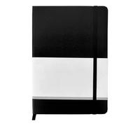 Diario de tapa dura A5, elegante cuaderno de puntos negros, con cierre elástico y marcapáginas de cinta, 160 páginas, 14,2 x 20,3 cm, papel de 99,2 g/m², para diario de viñetas, oficina, viajes