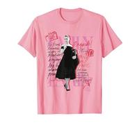 Diario de Vestir Emily In Paris Notas Rojas Camiseta, Hombre, Rosado, L