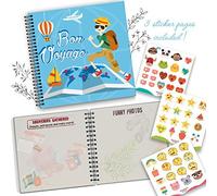 Diario de viaje de 5 segundos - Edición Bon Voyage de tapa dura para recordar y grabar todos los recuerdos y fotos de tu viaje con este libro de recuerdos y álbum de fotos, pegatinas temáticas de viaje incluidas