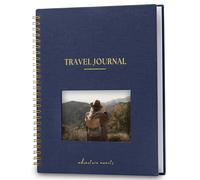 Diario de viaje personalizado Nook Theory para hombres y mujeres - Cuaderno de viaje de lino, libro de aventuras con indicaciones, perfecto para