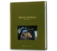 Diario de viaje personalizado Nook Theory para hombres y mujeres - Cuaderno de viaje de lino, libro de aventuras con indicaciones, perfecto para