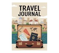 Diario del libro de registros de viaje | Cubierta laminada duradera, cuaderno de papel grueso con correa elástica - portátil para registros escritos a mano, colillas y recuerdos de tarjetas