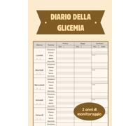 Diario della Glicemia: Diario della glicemia per diabetici | Quaderno del diabete per controllo glicemia | Formato A5 | 2 anni