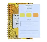 Diario en espiral para escribir, cuaderno de cuidado de la salud lateral de mantequilla, cuaderno portátil de reflexión diaria, bloc de notas con rastreador de estado de ánimo para mujeres y hombres