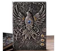 Diario en relieve - cuaderno vintage de tapa dura, diario de viaje, cuaderno hecho a mano | Regalo artístico para escritura, bocetos, viajes, notas diarias, uso creativo del diario