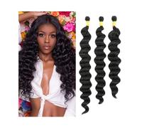 Diario Extensiones de cabello humano mechones sueltos de ondas profundas for mujeres negras, 1/3/4 Uds., extensiones de cabello indio Remy, mechones de tejido rizado de 8-40 pulgadas para citas(30 32
